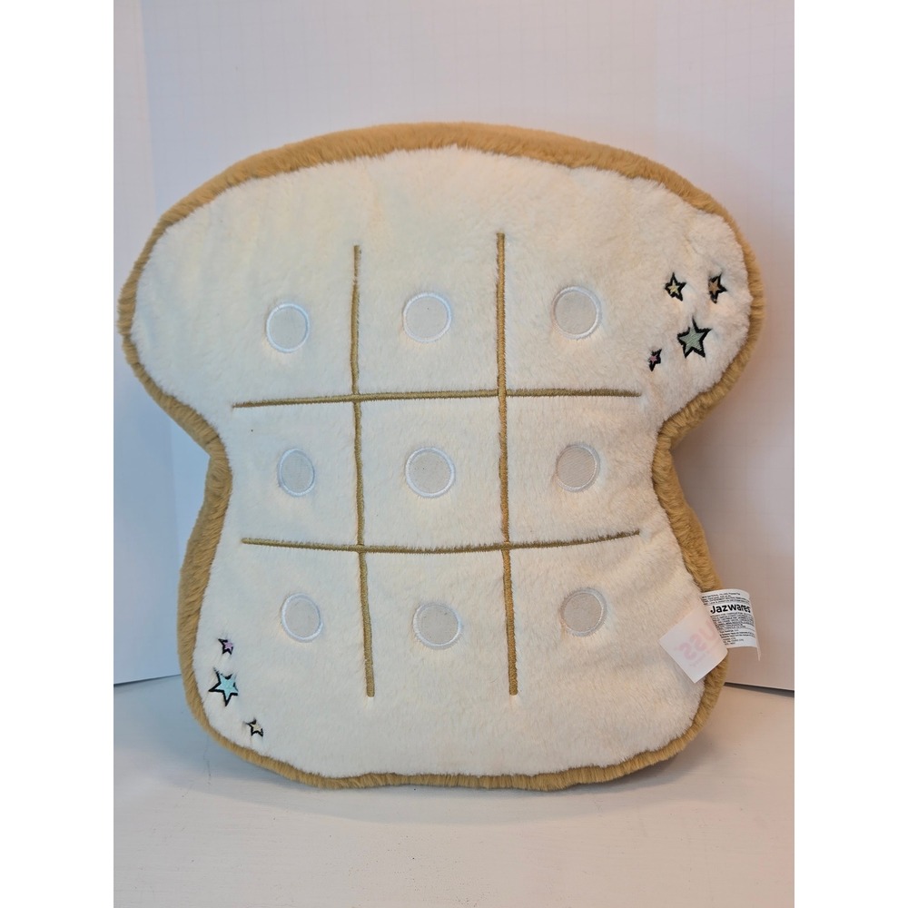 Russ Jazwares Tic-Tac-Toe Bread Plush Pillow Avocado Egg Game Pieces Toast Toy